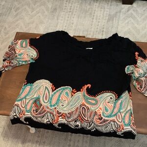 Elegant Black Paisley Blouse